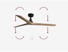 Ventilator de tavan FARO 34283 KLIM M maro/negru d. 125 cm + telecomandă