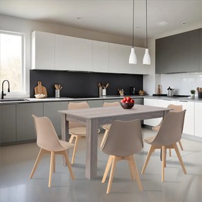 Set de masă Zara 6+1 bej-stejar York