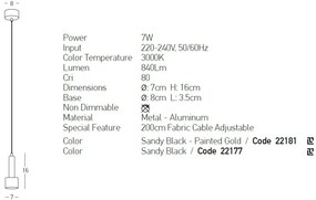 Pendul LED design modern Leacu negru
