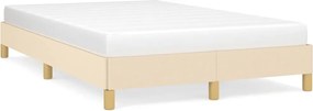 vidaXL Cadru de pat fără saltea cremă 120x190 cm țesătură