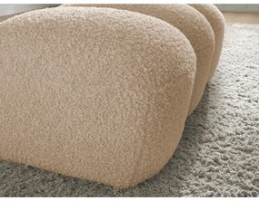 Taburet bej cu tapițerie din țesătură bouclé Hippolyte – Bobochic Paris