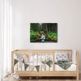 Tablou cu pârău în pădure (70x50 cm)