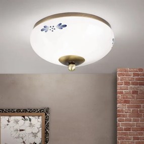 Plafonieră Orion DL 7-672 LANDHAUS 1xE27/60W/230V d. 21 cm bronz/alb