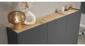 Pantofar gri antracit cu aspect de lemn de stejar 138x105x25 cm Libbiano – Germania