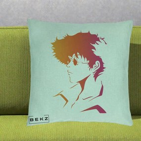 Perna Decorativa Cowboy Bebop Spike Silueta Gradient, 40x40 cm, Verde Menta, Husa Detasabila, Perna Inclusa, BEKZ®
