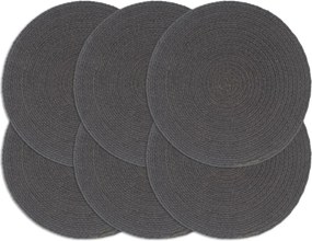 vidaXL Naproane, 6 buc., gri închis, 38 cm, bumbac, rotund