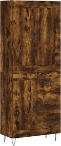 vidaXL Dulap înalt, stejar fumuriu, 69,5x34x180, lemn compozit