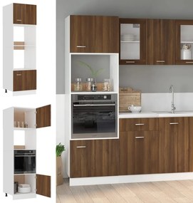 vidaXL Dulap cuptor microunde “Lyon” stejar maro 60x57x207 cm