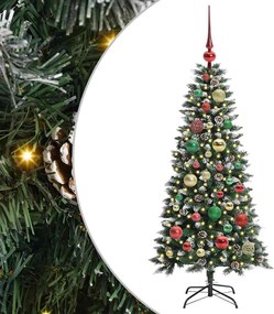 vidaXL Brad de Crăciun artificial Verde 120 cm PVC și Plastic și Oțel