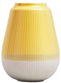 Vaza mare galbena cu baza glazura granit 23 cm