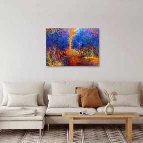 Tablou - Coroane de copac de toamnă, impresionism modern (70x50 cm)