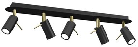 Lustra cu 5 spoturi mini GU10 directionabile design modern PRESTON GOLD negru, auriu