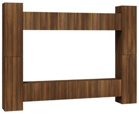 3120220 vidaXL Set dulapuri TV, 10 piese, stejar maro, lemn prelucrat
