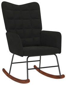 vidaXL Scaun balansoar, negru, catifea