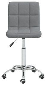 vidaXL Scaun de bucătărie pivotant, gri deschis, material textil