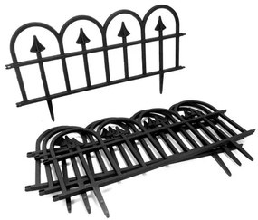 Gard de gradina decorativ, plastic negru gothic, set 4 buc, 60x31 cm