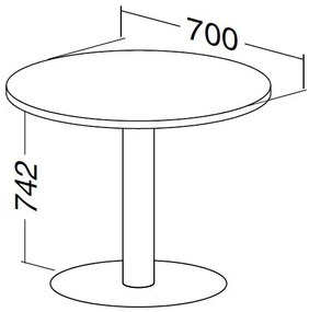 Masa de intalnire ProOffice, diametru 70 cm, fag