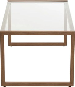 Masuta de cafea NATURELE cu blat de sticla 90x50 cm, maro inchis