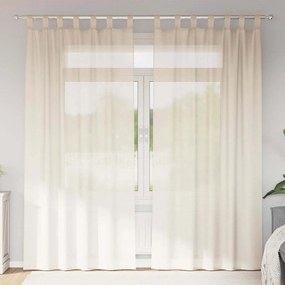 vidaXL Perdele din voile cu tablă 2 buc crem