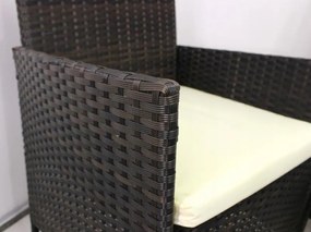 ShopJK MOBILIER DE GRĂDINĂ RATAN PATRU, MARO, PERNELE CREME