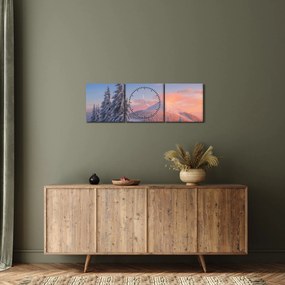 Tablou - Peisaj de iarnă (cu ceas) (90x30 cm)