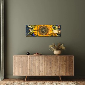 Tablou - Flori de toamnă (cu ceas) (90x30 cm)