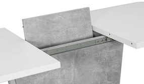 Masă de sufragerie extensibilă 110-145 cm Caridad (alb mat + gri) (pentru 4 până la 6 persoane). 1050002