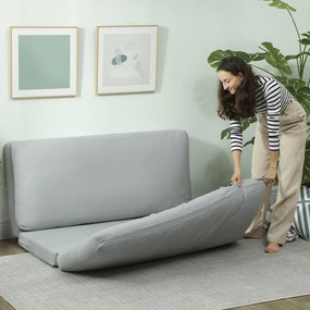 HOMCOM Canapea paresseux șezlong extensibil pliabil în 4 părți, greutate 240 Kg, 137,5 x 85,5 x 74 cm, gri deschis | Aosom Romania
