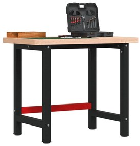 vidaXL Banc de lucru 100x60x83 cm lemn masiv fag, dreptunghiular