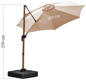 Roma D bej parasol de grădină