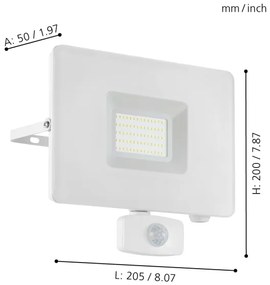 Eglo 33159 - LED proiector cu senzor FAEDO 3 LED/50W/230V