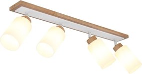 Globo 15977-4 - Spoturi ROWENA 4xE27/60W/230V stejar/alb