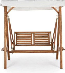 Balansoar de grădină în culoare naturală din lemn masiv Noemi – Bizzotto