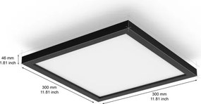 Philips Hue AURELLE - plafonieră LED dimmabilă, 19W/230V, 30x30 cm, negru