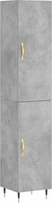 vidaXL Dulap înalt, gri beton, 34,5x34x180 cm, lemn prelucrat