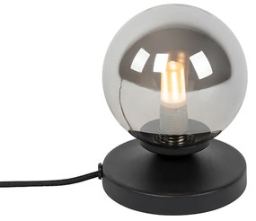 Lampă de masă modernă neagră cu sticlă fum - Atena