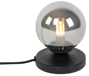 Lampa de masă modernă neagră cu sticlă fumurie - Atena