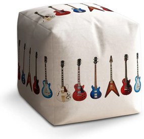 Taburet Cube chitare 2, alb