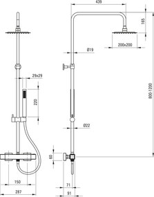 Loco Pălărie de duș, cu baterie cu termostat NLC_04ST