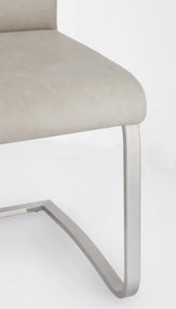 Scaun dining gri polar din piele ecologica si metal, Kenneth Bizzotto