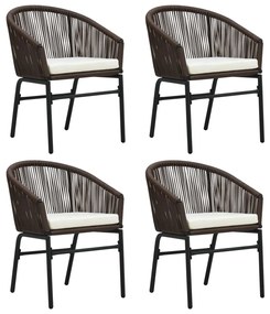 Set de mobilier pentru gradina, 5 piese, maro Maro, Lungime masa 80 cm, 5