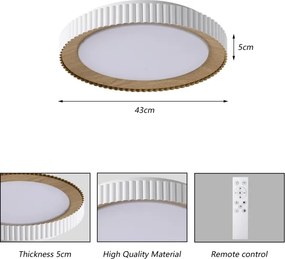 BRILAGI - Plafonieră LED dimabilă NEXO, 48W, 230V, 3000–6000K, albă, Ø 43 cm, cu telecomandă