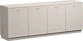 Comodă Lorini 200 cm cu 4 uși - cașmir / mânere aurii T-bar