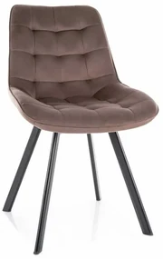 Scaun de bucătărie Albons Velvet, maro