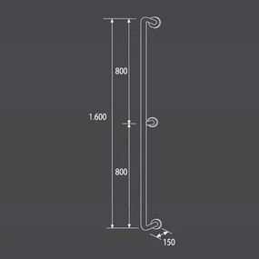 Bara suport ajutatoare verticala, 160 cm, alb, Thermomat
