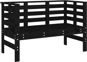 vidaXL Bancă de grădină, negru, 111,5x53x71 cm, lemn masiv de pin