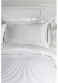 Lenjerie albă pentru pat de o persoană 135x200 cm Satin Stripe - Catherine Lansfield