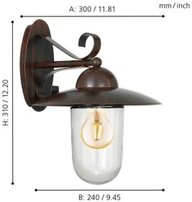 EGLO 83589 - Corp de iluminat perete exterior MILTON 1xE27/60W