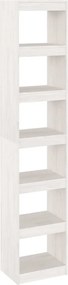 vidaXL Bibliotecă/Separator cameră, alb, 40x30x199 cm, lemn masiv pin