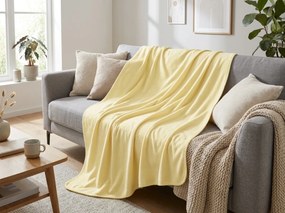 Patura din fleece FLEORA, galbena Dimensiune: 200 x 220 cm